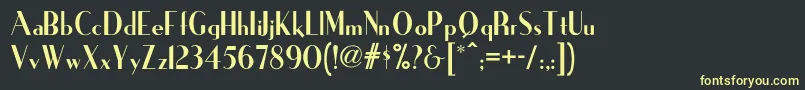 フォントIronicknf – 黒い背景に黄色の文字