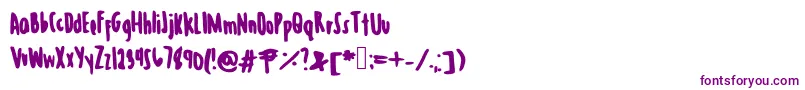 フォントVascutethin – 白い背景に紫のフォント