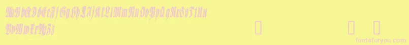 Sepud-Schriftart – Rosa Schriften auf gelbem Hintergrund