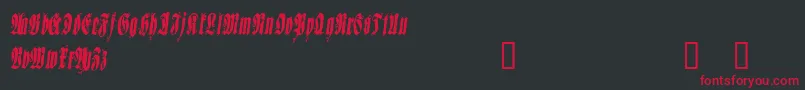 フォントSepud – 黒い背景に赤い文字