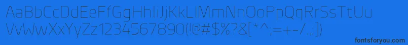 PlanerExtralight Font – Black Fonts on Blue Background