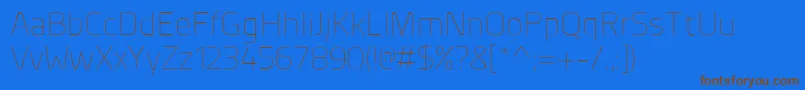 PlanerExtralight Font – Brown Fonts on Blue Background