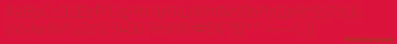 PlanerExtralight Font – Brown Fonts on Red Background