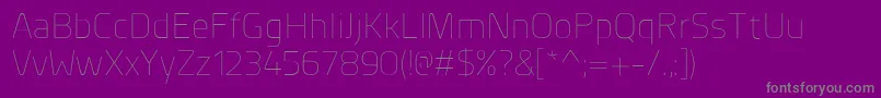 PlanerExtralight-Schriftart – Graue Schriften auf violettem Hintergrund