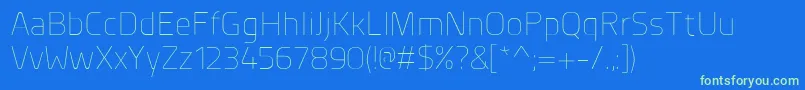 PlanerExtralight Font – Green Fonts on Blue Background