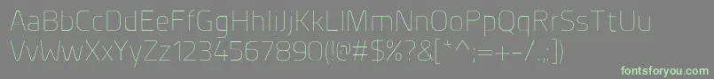 PlanerExtralight Font – Green Fonts on Gray Background