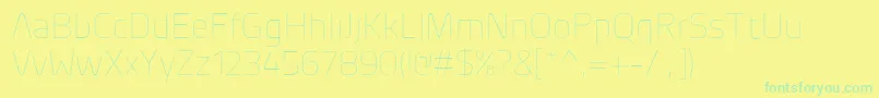 PlanerExtralight Font – Green Fonts on Yellow Background