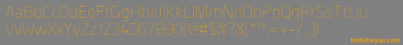 PlanerExtralight Font – Orange Fonts on Gray Background