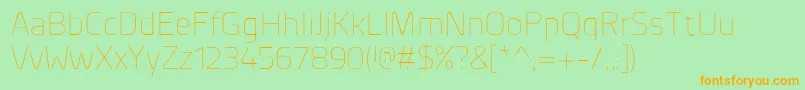 PlanerExtralight Font – Orange Fonts on Green Background