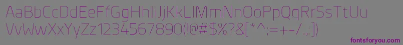 PlanerExtralight Font – Purple Fonts on Gray Background