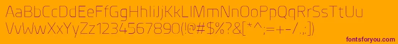 PlanerExtralight Font – Purple Fonts on Orange Background