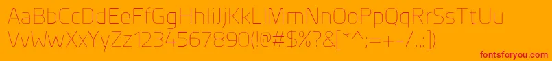PlanerExtralight Font – Red Fonts on Orange Background