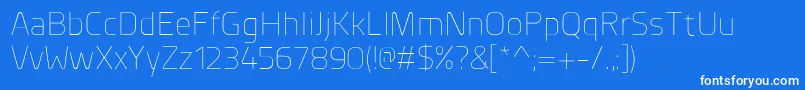 PlanerExtralight Font – White Fonts on Blue Background
