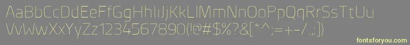 PlanerExtralight Font – Yellow Fonts on Gray Background