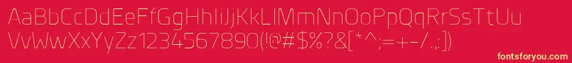 PlanerExtralight Font – Yellow Fonts on Red Background