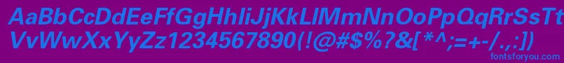 フォントPartnerBolditalic – 紫色の背景に青い文字