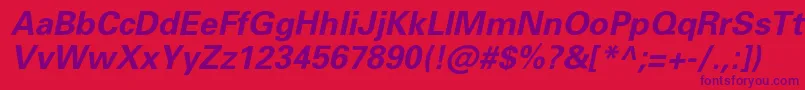 PartnerBolditalic Font – Purple Fonts on Red Background