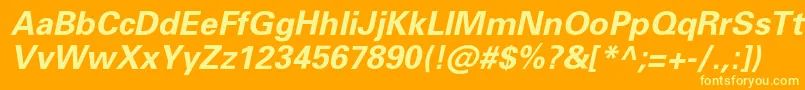 PartnerBolditalic Font – Yellow Fonts on Orange Background