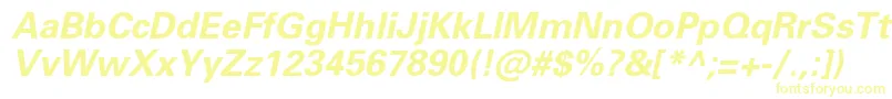 PartnerBolditalic-fontti – keltaiset fontit valkoisella taustalla