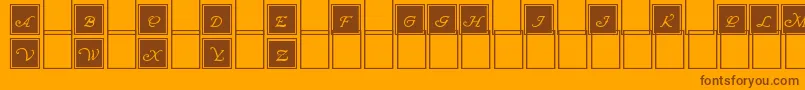 fuente WrennInitialsBlocked – Fuentes Marrones Sobre Fondo Naranja