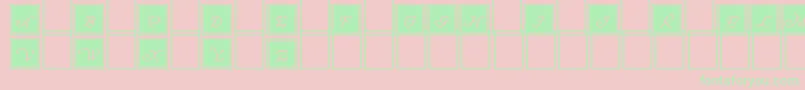 WrennInitialsBlocked Font – Green Fonts on Pink Background