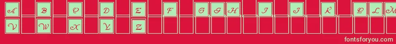 WrennInitialsBlocked Font – Green Fonts on Red Background