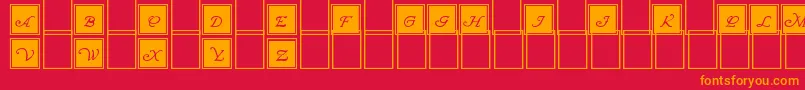 WrennInitialsBlocked Font – Orange Fonts on Red Background