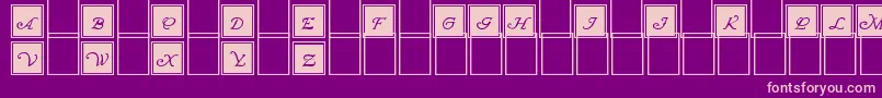 フォントWrennInitialsBlocked – 紫の背景にピンクのフォント