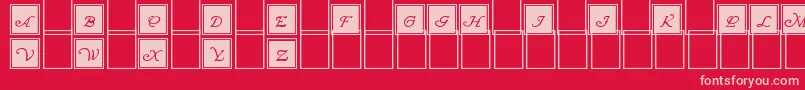 WrennInitialsBlocked Font – Pink Fonts on Red Background