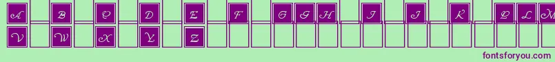 En savoir plus sur la police WrennInitialsBlocked Police WrennInitialsBlocked – polices violettes sur fond vert