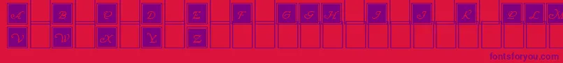 WrennInitialsBlocked Font – Purple Fonts on Red Background