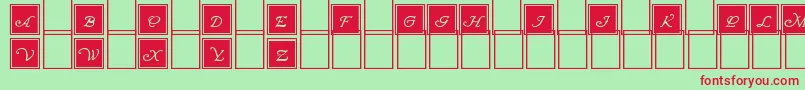 Шрифт WrennInitialsBlocked – красные шрифты на зелёном фоне