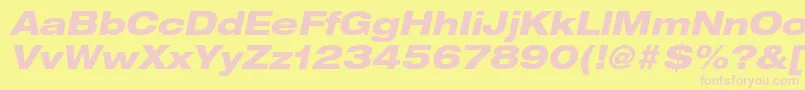 HelveticaneueltstdHvexo Font – Pink Fonts on Yellow Background