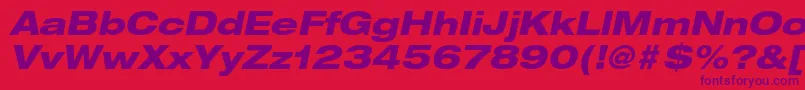 HelveticaneueltstdHvexo Font – Purple Fonts on Red Background