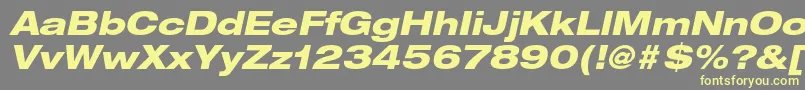 HelveticaneueltstdHvexo Font – Yellow Fonts on Gray Background