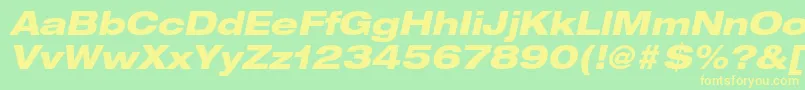 HelveticaneueltstdHvexo Font – Yellow Fonts on Green Background