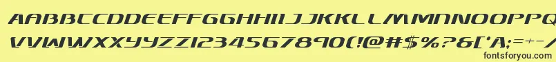 Шрифт Skymarshalital – чёрные шрифты на жёлтом фоне