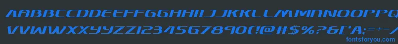 Skymarshalital Font – Blue Fonts on Black Background