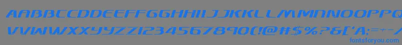 フォントSkymarshalital – 灰色の背景に青い文字