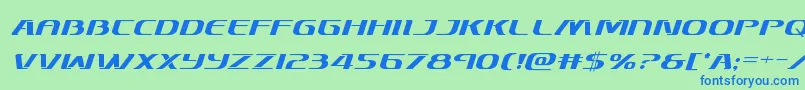 Skymarshalital Font – Blue Fonts on Green Background