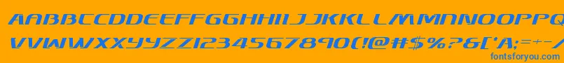 Skymarshalital Font – Blue Fonts on Orange Background