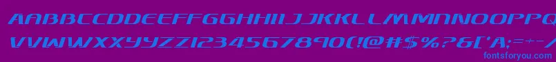 Skymarshalital-Schriftart – Blaue Schriften auf violettem Hintergrund