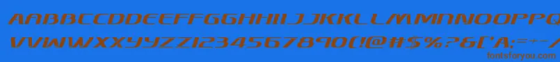 Skymarshalital Font – Brown Fonts on Blue Background