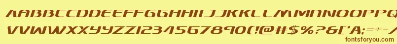 Skymarshalital Font – Brown Fonts on Yellow Background