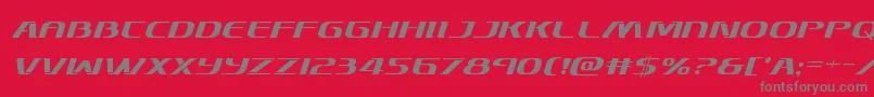 フォントSkymarshalital – 赤い背景に灰色の文字