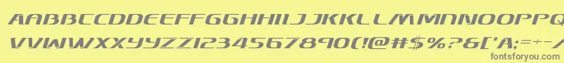 フォントSkymarshalital – 黄色の背景に灰色の文字