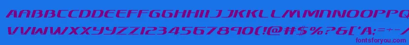 Skymarshalital Font – Purple Fonts on Blue Background