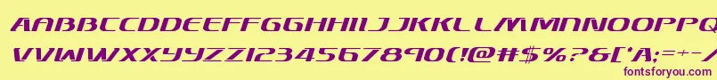 フォントSkymarshalital – 紫色のフォント、黄色の背景