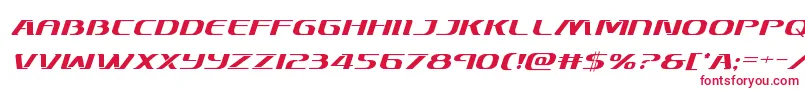 フォントSkymarshalital – 白い背景に赤い文字