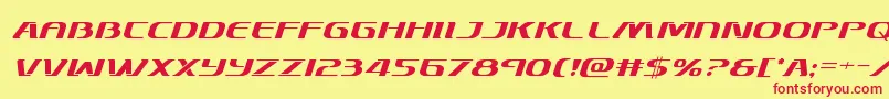 フォントSkymarshalital – 赤い文字の黄色い背景